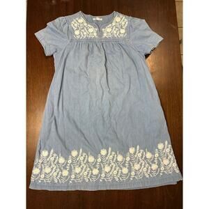 Go Softly Patio Floral Embroidered Dress Women Large Lounge Grandma Mumu House